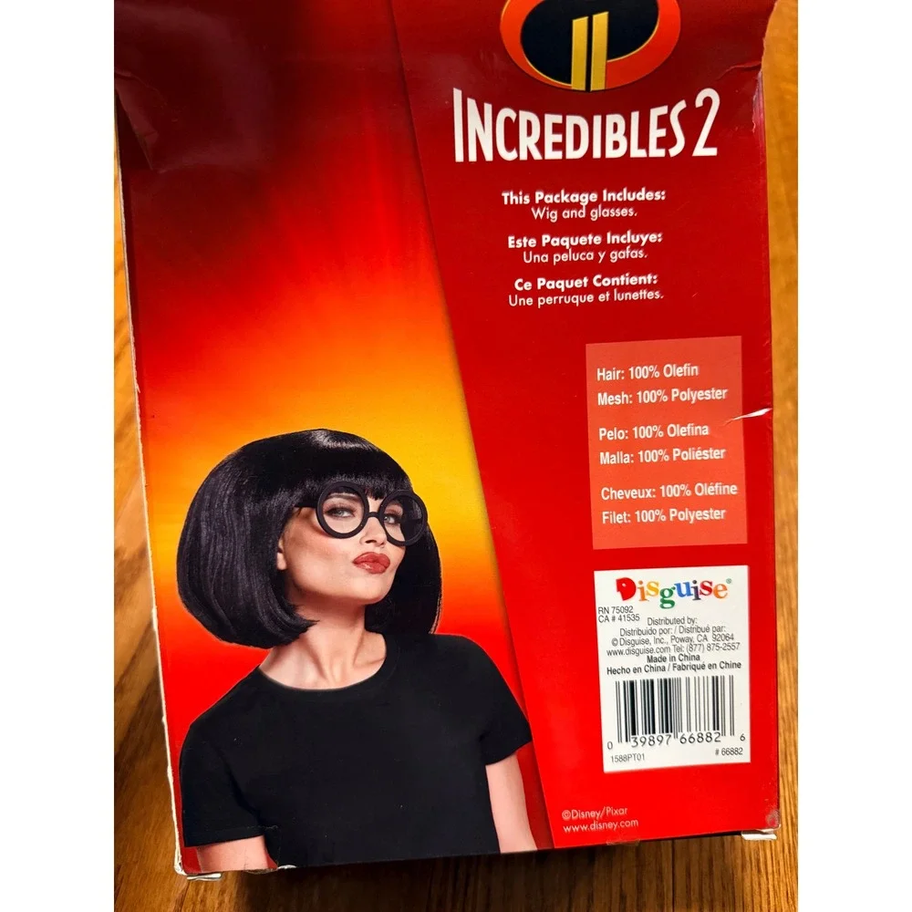 Disney Incredibles 2 Edna Mode Adult Costume Accessory Kit Wig Glasses halloween